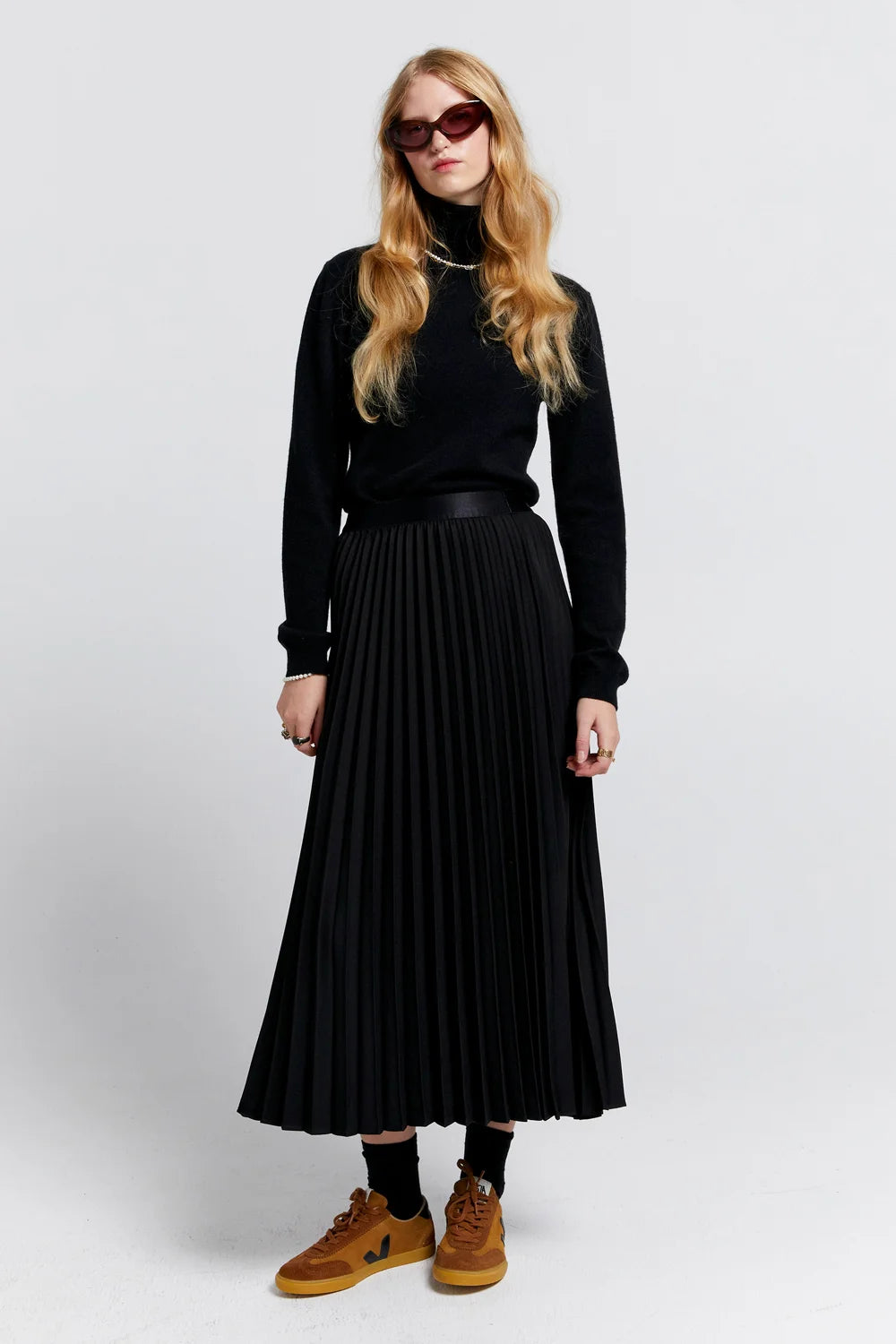 Karen Walker Sunray Pleated Skirt Black