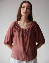 Load image into Gallery viewer, Måhsa Bon Ruffle Blouse - Maple