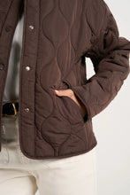 Load image into Gallery viewer, Stories Be Told Apex Collarless Puffer Jacket - Chocolate