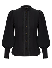 Load image into Gallery viewer, Zimmermann Trim Utility Blouse - Black Apparel > Women > Clothing > Shirts & Tops > Shirts > Button-Up Shirts > Zimmermann Hyde Boutique