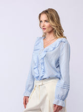 Load image into Gallery viewer, Drama The Label Amelia Blouse - Soft Blue Hyde Boutique