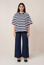 Load image into Gallery viewer, Kowtow Oversized Boxy Tee - Navy White Stripe Arriving Mid Nov