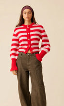 Load image into Gallery viewer, Ruby Matilda Cardigan - Pink Cherry Stripe Hyde Boutique
