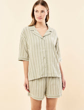 Load image into Gallery viewer, Papinelle x Karen Walker Seersucker Stripe Boxer PJ - Olive