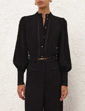 Load image into Gallery viewer, Zimmermann Trim Utility Blouse - Black Apparel > Women > Clothing > Shirts & Tops > Shirts > Button-Up Shirts > Zimmermann Hyde Boutique
