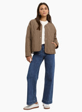 Load image into Gallery viewer, Stories Be Told Apex Collarless Puffer Jacket - Mocha Hyde Boutique