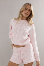 Load image into Gallery viewer, Caitlin Crisp Cable Knit Shorts - Pink Hyde Boutique