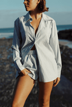 Load image into Gallery viewer, Commonplace Good Days Shirt - White/Blue Stripe Hyde Boutique