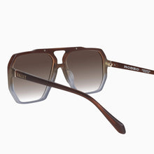 Load image into Gallery viewer, Valley Rodeo Transparent Choc Fade to Crystal w. Gold Metal/Brown Gradient Lens
