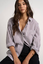 Load image into Gallery viewer, Stories Be Told You Got This Boyfriend Shirt - Chocolate Stripe