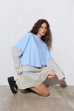 Load image into Gallery viewer, Commonplace Blue Crush LS Tee - Light Blue/Polka Hyde Boutique