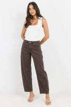 Load image into Gallery viewer, Stories be Told Idolise Stretch Soft Barrel Jean - Mocha Arriving 10th Sept