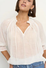 Load image into Gallery viewer, Among The Brave Expedition Ramie Shirred Neck Top - Ivory Hyde Boutique