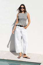 Load image into Gallery viewer, Among The Brave Varsity Barrel Jean - Ivory Clothing > Jeans > Barrel Leg Jeans > High Waisted Jeans > Among The Brave Hyde Boutique