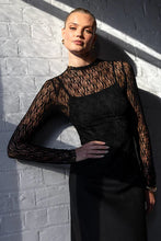 Load image into Gallery viewer, Among The Brave Lace Long Sleeve Top - Black Arriving Thursday