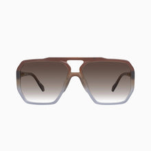 Load image into Gallery viewer, Valley Rodeo Transparent Choc Fade to Crystal w. Gold Metal/Brown Gradient Lens