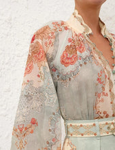 Load image into Gallery viewer, Zimmermann Daylight Blouse - Wallpaper Floral Mint ARRIVING 15 NOV