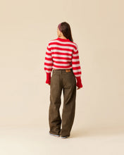 Load image into Gallery viewer, Ruby Matilda Cardigan - Pink Cherry Stripe Hyde Boutique
