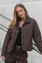 Load image into Gallery viewer, Among The Brave Absolute Soft Collared Quilted Jacket - Chocolate Arriving Saturday Hyde Boutique