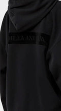 Load image into Gallery viewer, Camilla and Marc Grid Flocking Logo Hoodie - Black Hyde Boutique