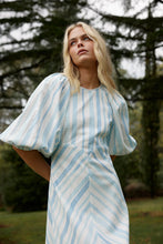 Load image into Gallery viewer, Aston Studio Lucinda Dress - Powder Stripe Apparel > Women > Clothing > Dresses > Midi Dresses > Aston Studio Hyde Boutique