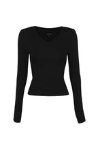 Load image into Gallery viewer, Mossman Sedona Top - Black Apparel > Women > Clothing > Tops > Long Sleeve Tops > Ribbed Jersey Tops > Mossman Hyde Boutique