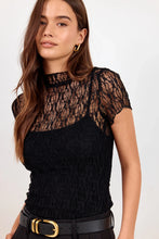 Load image into Gallery viewer, Among The Brave Lace Short Sleeve Top - Black Hyde Boutique