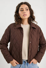 Load image into Gallery viewer, Among The Brave Absolute Soft Collared Quilted Jacket - Chocolate Arriving Saturday Hyde Boutique
