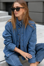 Load image into Gallery viewer, Stories Be Told Collared Apex Denim Quilted Jacket - Blue Hyde Boutique