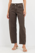 Load image into Gallery viewer, Stories be Told Idolise Stretch Soft Barrel Jean - Mocha Arriving 10th Sept