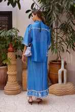 Load image into Gallery viewer, Alémais Yasmeen Embellished Oversized Shirt - Blue
