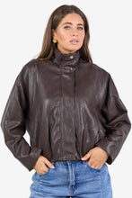 Load image into Gallery viewer, Stories Be Told Ensemble Chocolate Funnel Neck Jacket - Chocolate Arriving Friday
