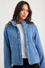 Load image into Gallery viewer, Stories Be Told Collared Apex Denim Quilted Jacket - Blue Hyde Boutique