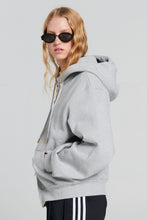 Load image into Gallery viewer, Karen Walker Runaway College Cropped Oversized Hoodie - Grey Marle Hyde Boutique