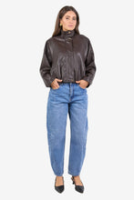 Load image into Gallery viewer, Stories Be Told Ensemble Chocolate Funnel Neck Jacket - Chocolate Arriving Friday
