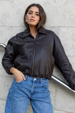 Load image into Gallery viewer, Stories Be Told Troupe Bubble Hem Jacket Apparel > Women > Clothing > Jackets > Faux Leather Jackets > Bubble Hem Jackets > Stories Be Told Hyde Boutique