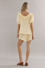 Load image into Gallery viewer, Caitlin Crisp Little Darling Blouse - Yellow Linen Hyde Boutique