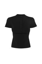 Load image into Gallery viewer, Mossman Mayfair Short Sleeve Top - Black Hyde Boutique