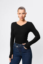 Load image into Gallery viewer, Mossman Sedona Top - Black Apparel > Women > Clothing > Tops > Long Sleeve Tops > Ribbed Jersey Tops > Mossman Hyde Boutique