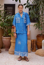 Load image into Gallery viewer, Alémais Yasmeen Embellished Oversized Shirt - Blue