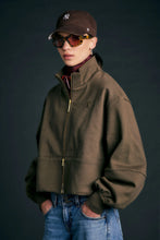 Load image into Gallery viewer, Karen Walker Runaway Zip Front Sweatshirt - Hunter Green