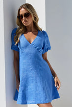 Load image into Gallery viewer, Among The Brave Adelaide Linen Mini Dress - Blue Arriving This Week