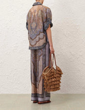Load image into Gallery viewer, Zimmermann Wanderlust Short Sleeve Shirt - Tapestry Blue Multi ARRIVING 15 NOV