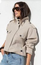 Load image into Gallery viewer, Stories Be Told Funnel Neck Trench Jacket - Taupe Arriving End October Hyde Boutique