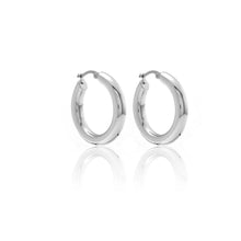 Load image into Gallery viewer, Silk & Steel Halo Hoop Earrings Large - Silver Hyde Boutique