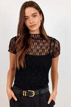 Load image into Gallery viewer, Among The Brave Lace Short Sleeve Top - Black Hyde Boutique