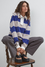 Load image into Gallery viewer, Commonplace Ocean Frill Polo - Navy/Grey/White Hyde Boutique