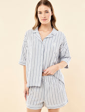 Load image into Gallery viewer, Papinelle x Karen Walker Seersucker Stripe Boxer PJ - Sky Blue