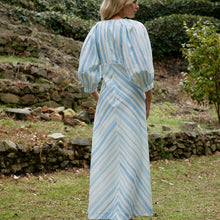 Load image into Gallery viewer, Aston Studio Lucinda Dress - Powder Stripe Apparel > Women > Clothing > Dresses > Midi Dresses > Aston Studio Hyde Boutique