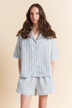 Load image into Gallery viewer, Papinelle x Karen Walker Seersucker Stripe Boxer PJ - Sky Blue